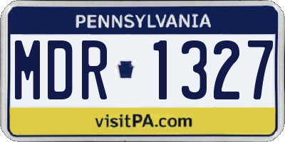 PA license plate MDR1327