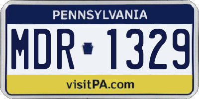 PA license plate MDR1329
