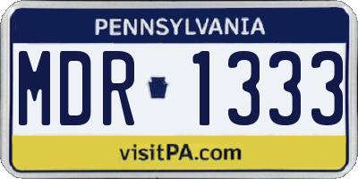 PA license plate MDR1333