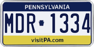 PA license plate MDR1334