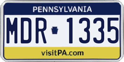 PA license plate MDR1335