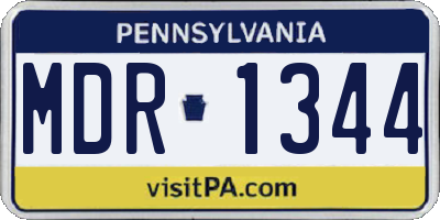 PA license plate MDR1344