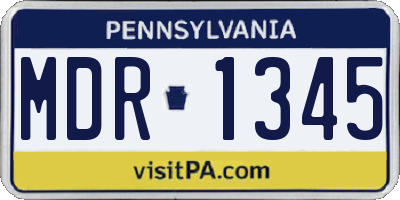 PA license plate MDR1345