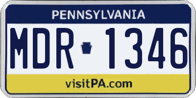 PA license plate MDR1346