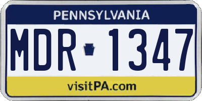 PA license plate MDR1347