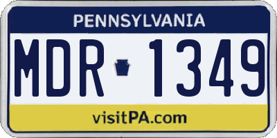 PA license plate MDR1349