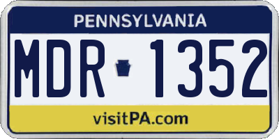 PA license plate MDR1352