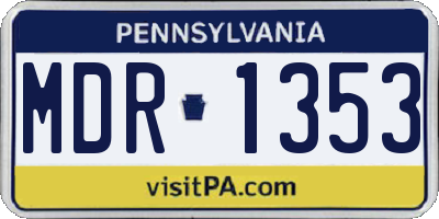 PA license plate MDR1353