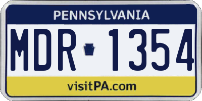 PA license plate MDR1354