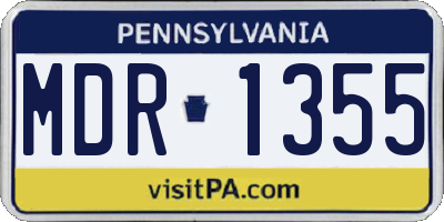 PA license plate MDR1355