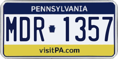 PA license plate MDR1357