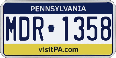 PA license plate MDR1358