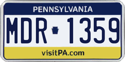 PA license plate MDR1359