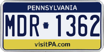 PA license plate MDR1362