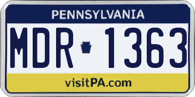 PA license plate MDR1363
