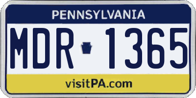 PA license plate MDR1365
