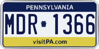 PA license plate MDR1366