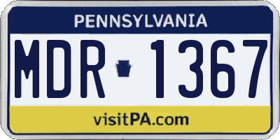 PA license plate MDR1367