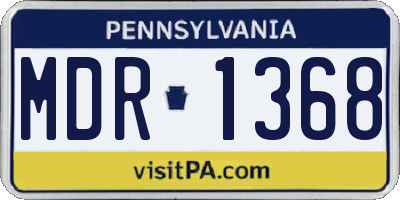 PA license plate MDR1368