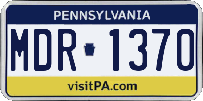 PA license plate MDR1370