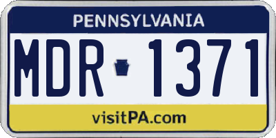 PA license plate MDR1371