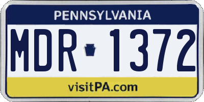 PA license plate MDR1372