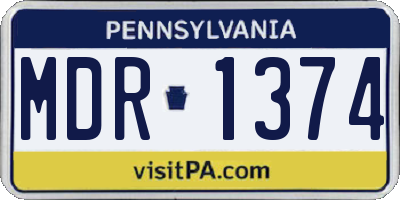 PA license plate MDR1374