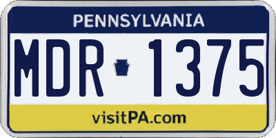 PA license plate MDR1375