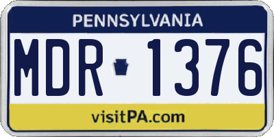 PA license plate MDR1376