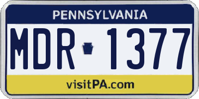 PA license plate MDR1377