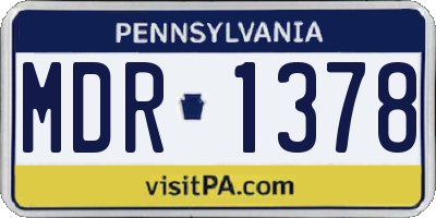 PA license plate MDR1378