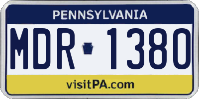PA license plate MDR1380