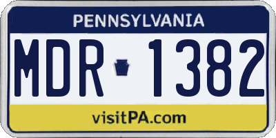 PA license plate MDR1382
