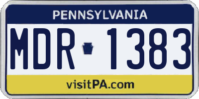 PA license plate MDR1383