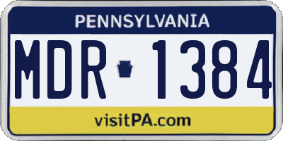 PA license plate MDR1384