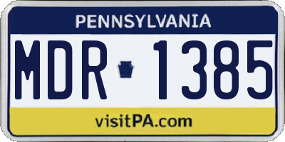 PA license plate MDR1385