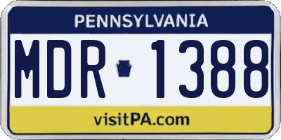 PA license plate MDR1388