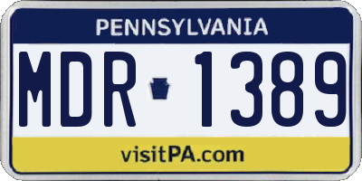 PA license plate MDR1389