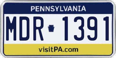 PA license plate MDR1391