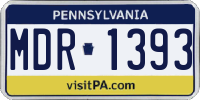PA license plate MDR1393