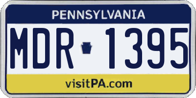 PA license plate MDR1395