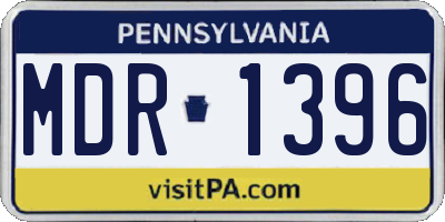 PA license plate MDR1396