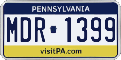 PA license plate MDR1399