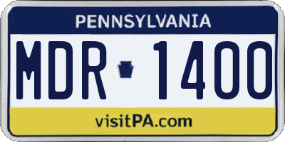 PA license plate MDR1400