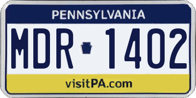 PA license plate MDR1402
