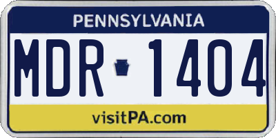PA license plate MDR1404