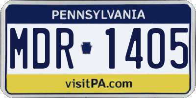 PA license plate MDR1405