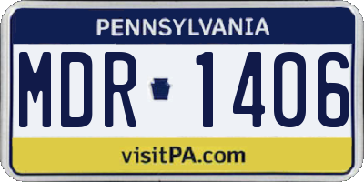 PA license plate MDR1406