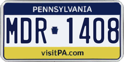 PA license plate MDR1408