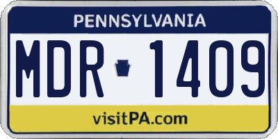 PA license plate MDR1409